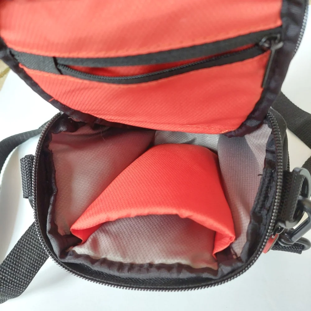 NWOT Case Logic Camera Bag Black w/ Red Accents Adj Strap Multiple Pockets